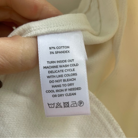 LILLA P Women’s White Moto Bomber Zip Up Corduroy Jacket NWOT Size Medium - Picture 10 of 15